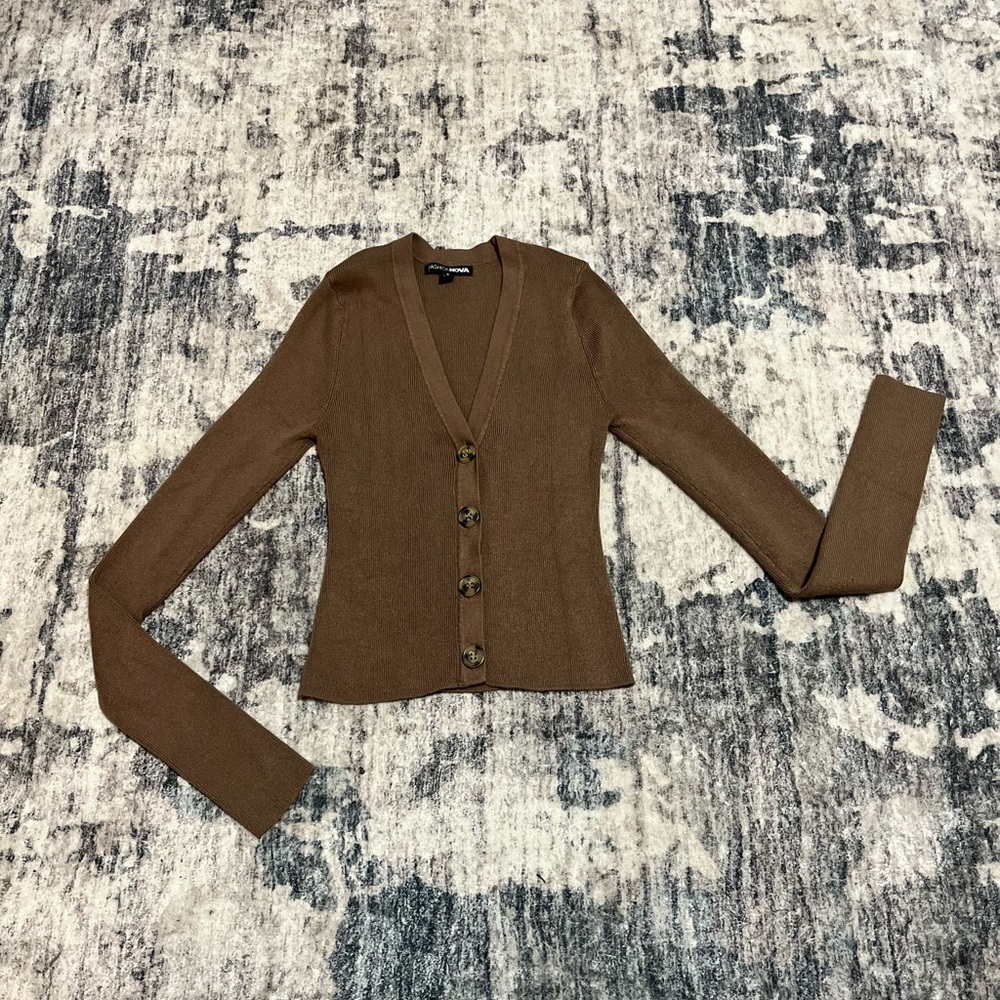 Brown Button-Up Cardigan